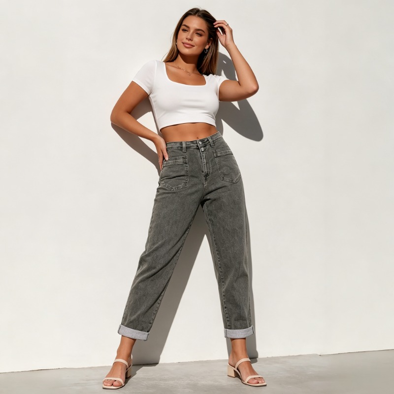 Street Fashion Jeans Women - Jeans Acampanados de Mezclilla para Mujer,