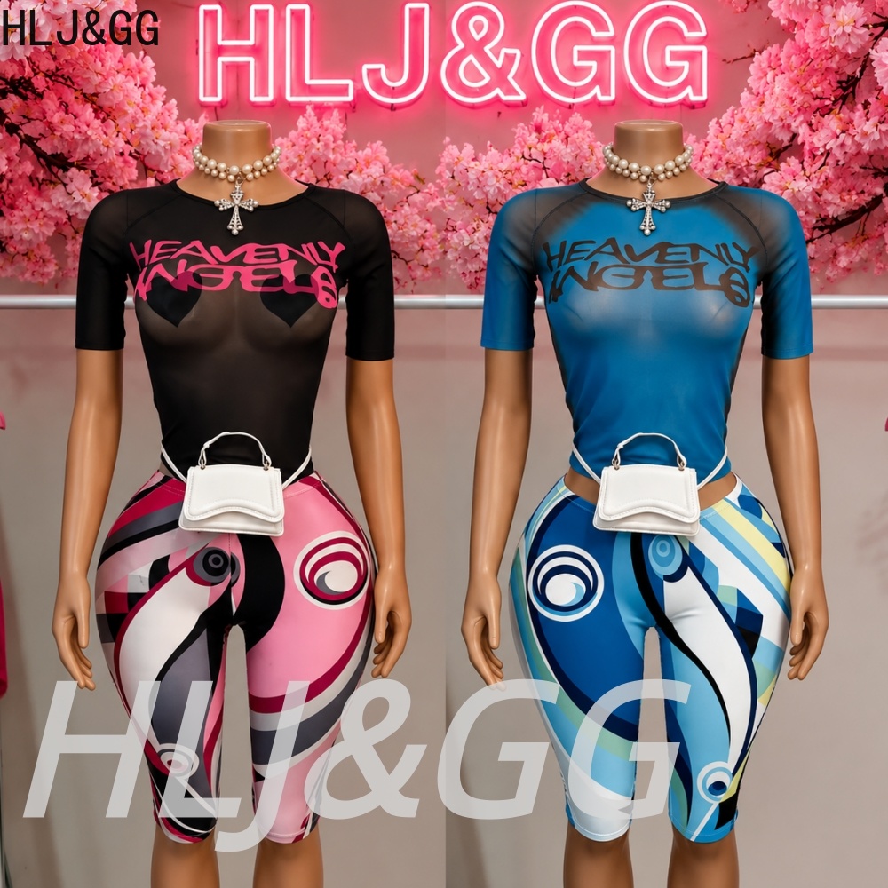 Street Fashion Art - HLJ&GG Y2K-camisetas de malla transparentes con
