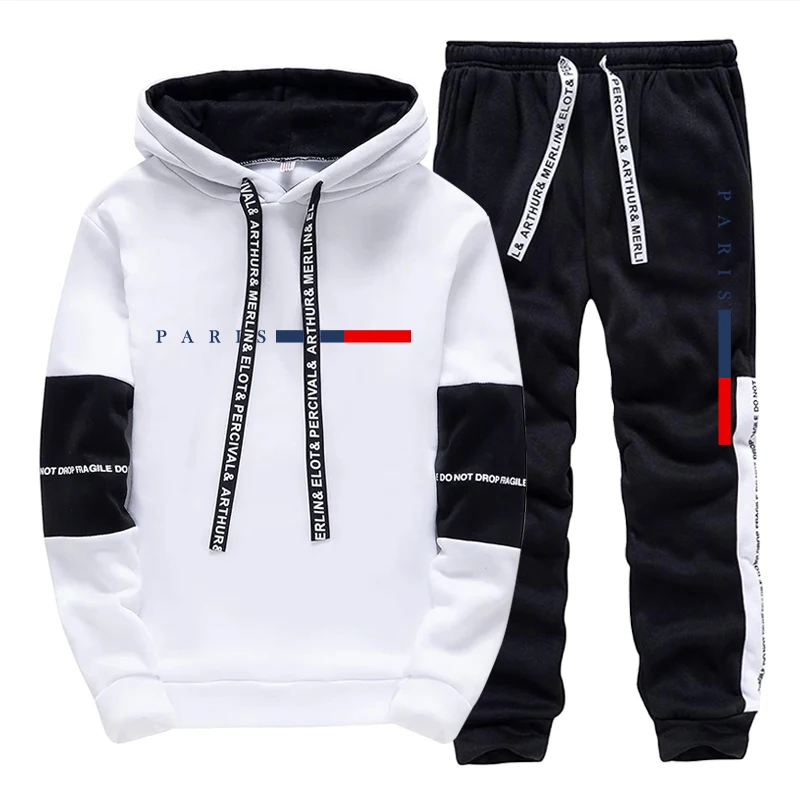 Street Fashion Casual - Conjunto para Hombre/Sudadera con Capucha/Pantalones, Moda