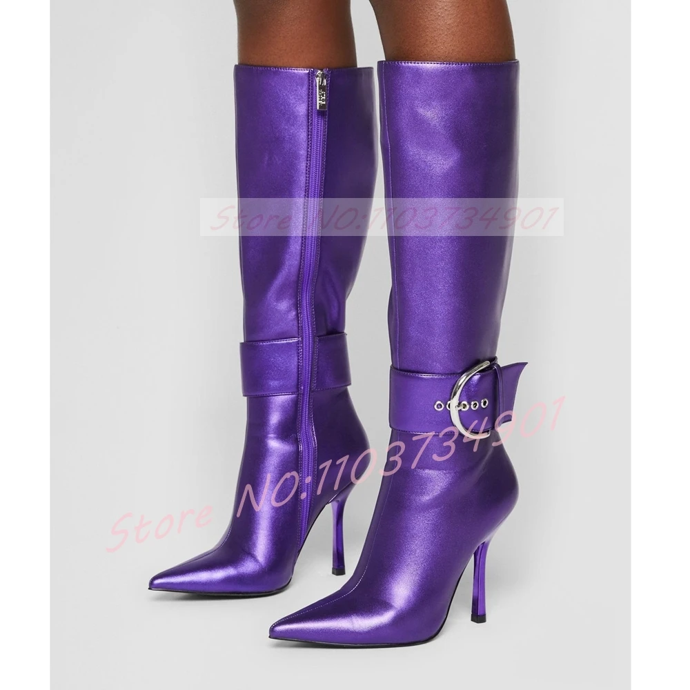 Botas moradas brillantes con c - Street Fashion Lady reseña y precio