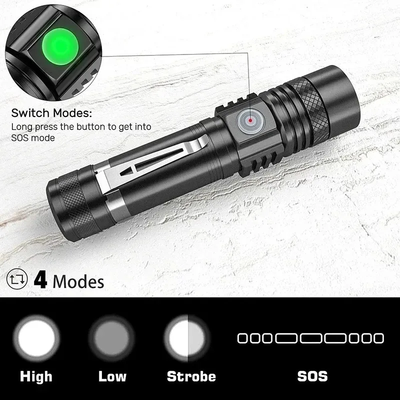 Linterna de mano recargable T6 - Street Fashion Blog reseña y precio