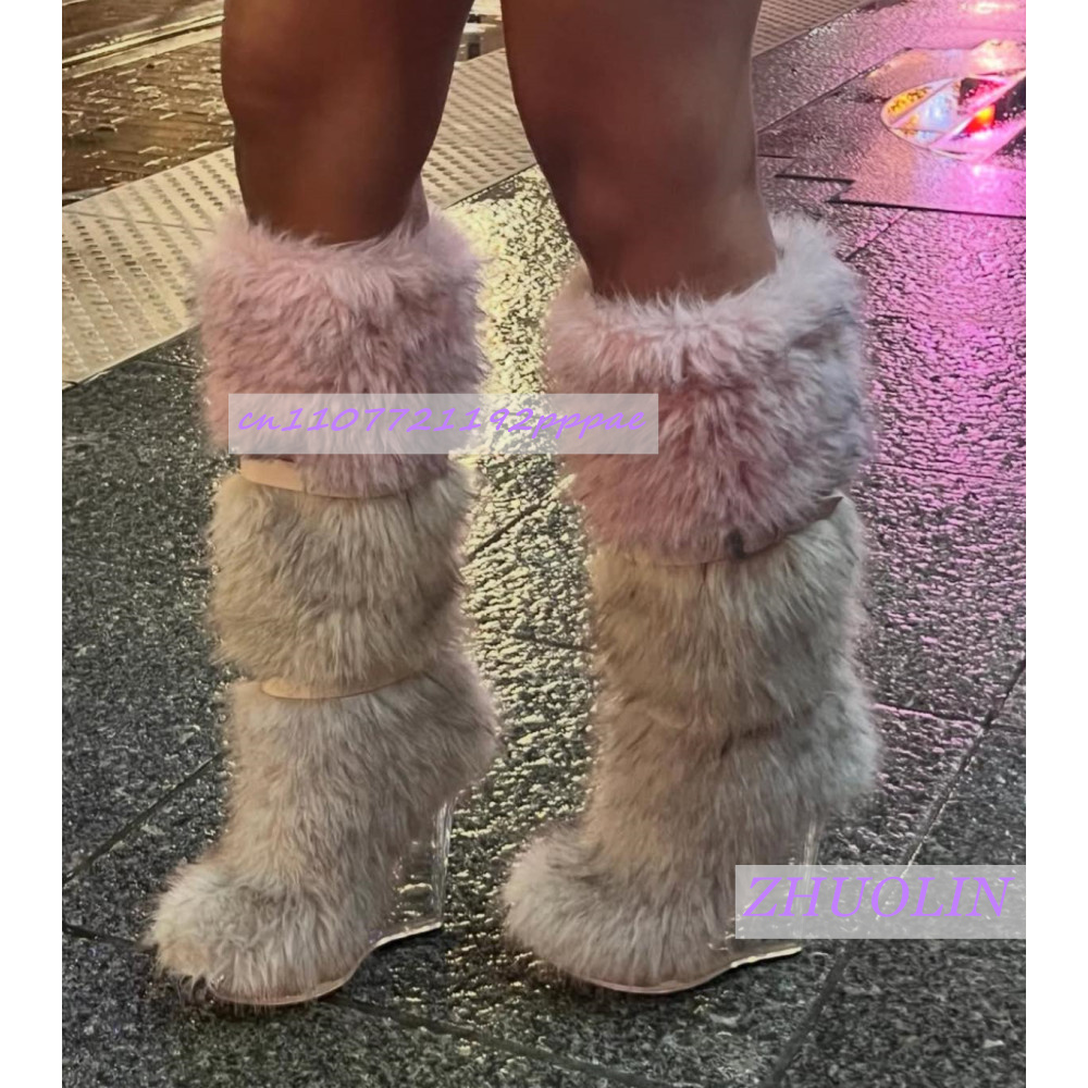 Botas de cuña transparentes pe - Street Fashion Punk reseña y precio