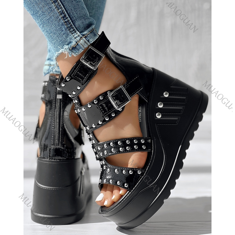 Sandalias negras con punta abi - Street Fashion Lady reseña y precio