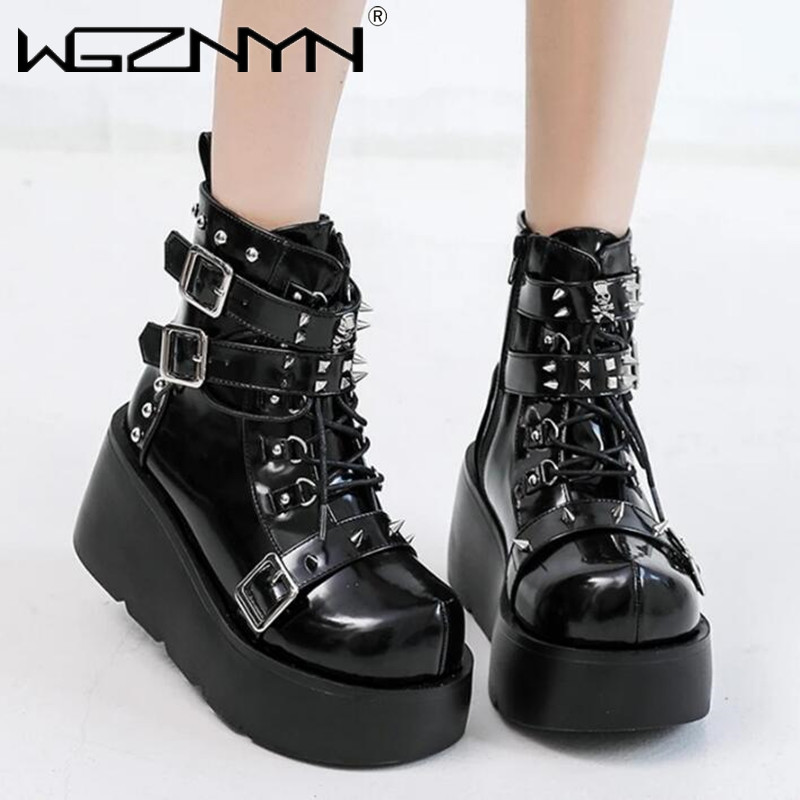 Botas de tacón alto con cuña p - Street Fashion Punk reseña y precio