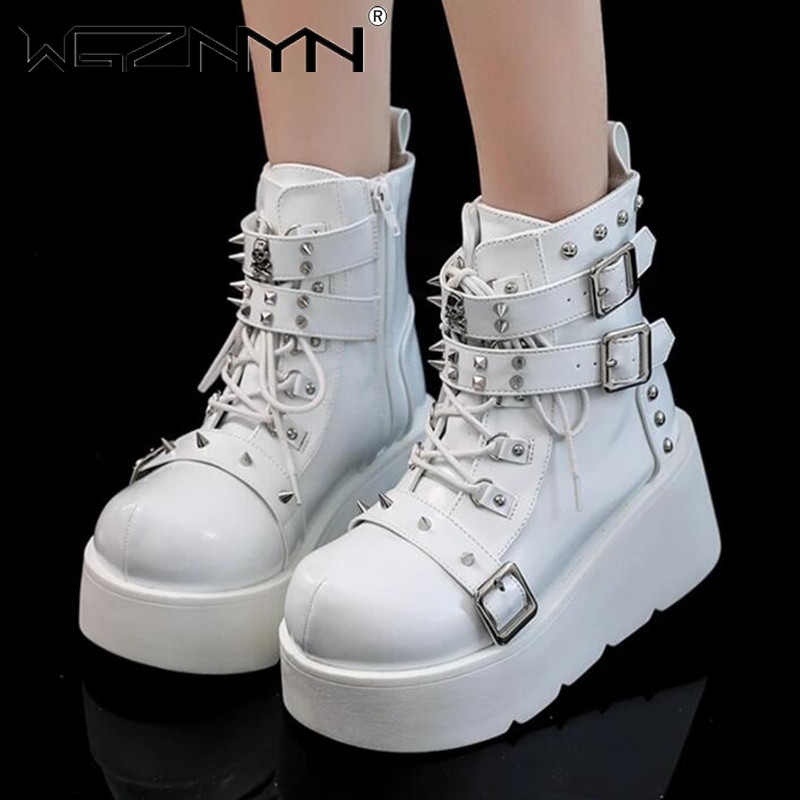 Botas de tacón alto con cuña p - Street Fashion Punk reseña y precio