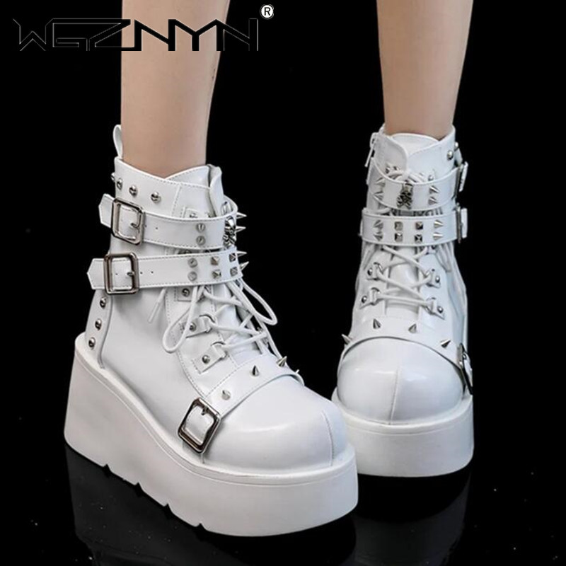 Botas de tacón alto con cuña p - Street Fashion Punk reseña y precio