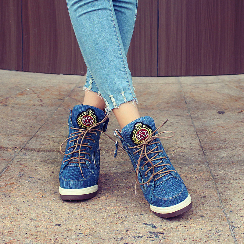 Botines de mezclilla de 9 cm c - Street Fashion Lady reseña y precio