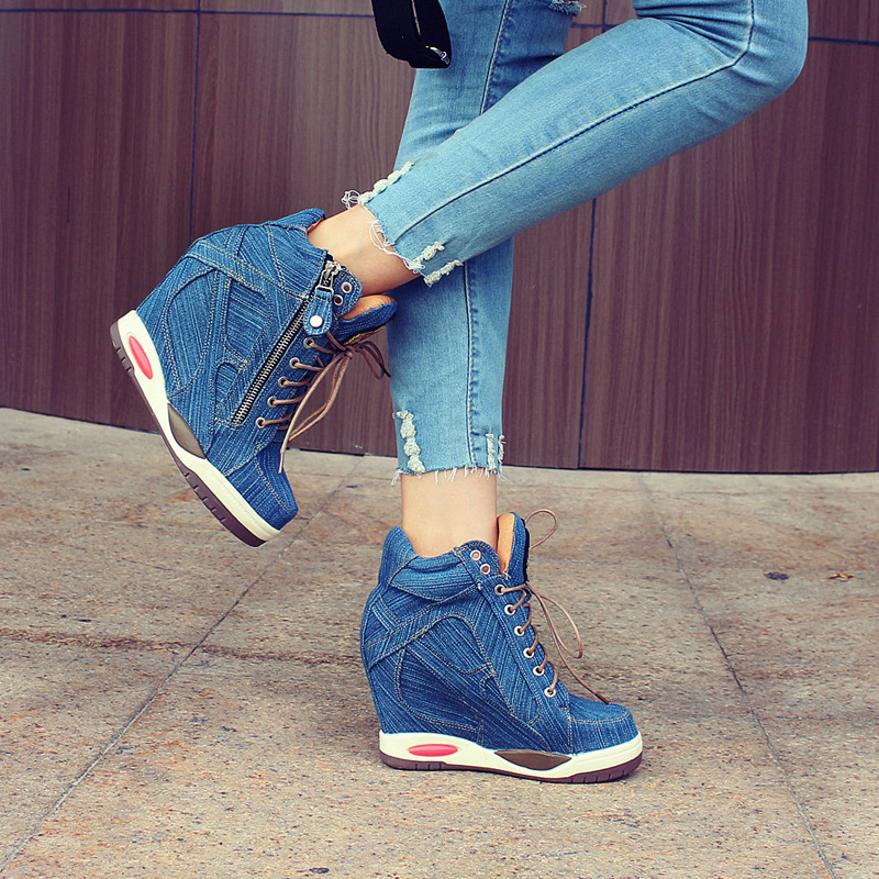 Botines de mezclilla de 9 cm c - Street Fashion Lady reseña y precio