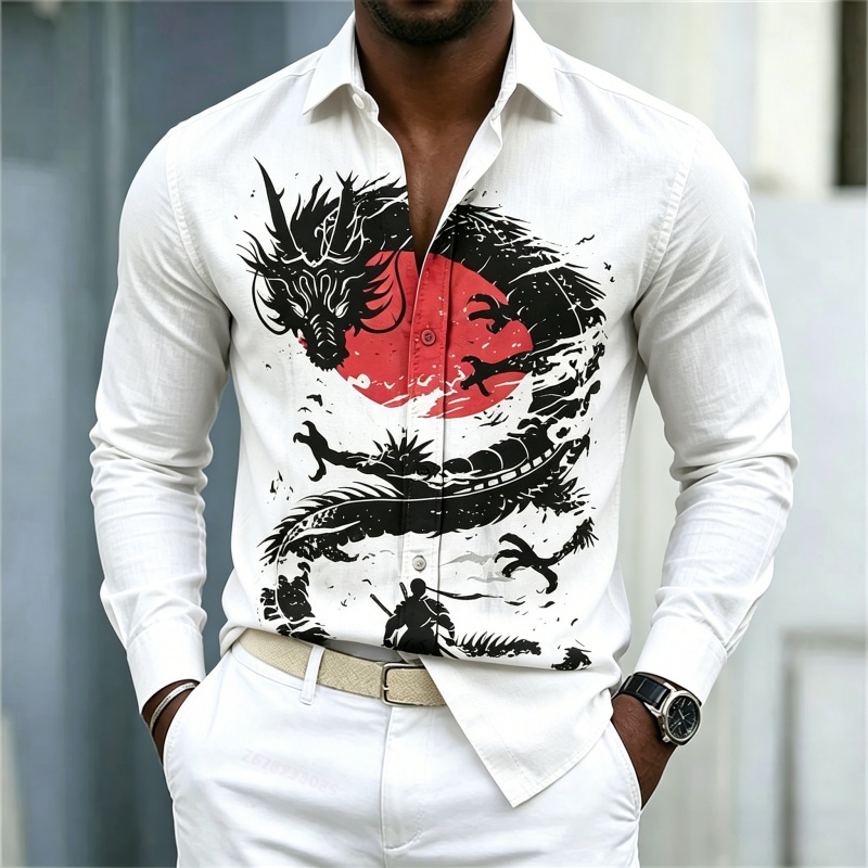 Camisa de Hombre 2026, Blanca, - Street Fashion Casual reseña y precio