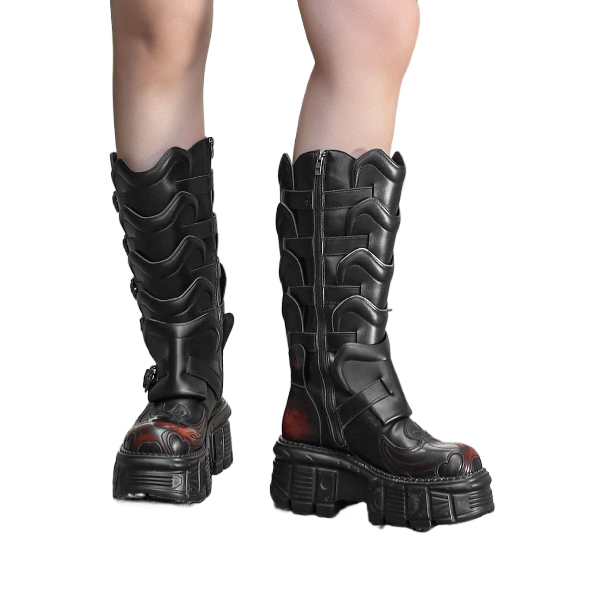 Botas de moto de cuero genuino - Street Fashion Punk reseña y precio