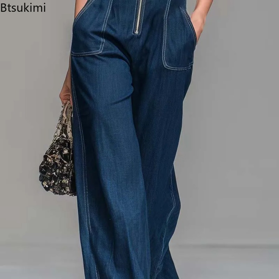 Nuevos monos vaqueros sin mang - Street Fashion Jeans Women reseña y precio
