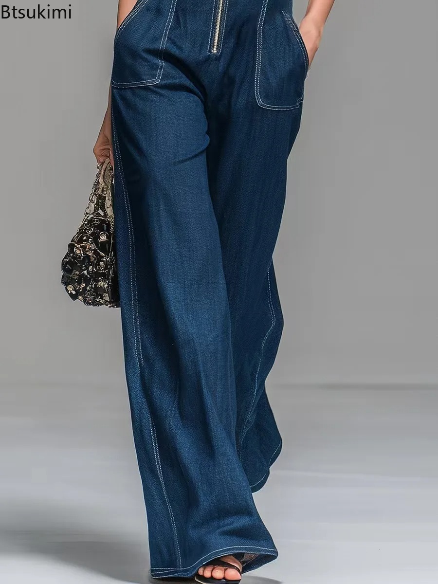Nuevos monos vaqueros sin mang - Street Fashion Jeans Women reseña y precio
