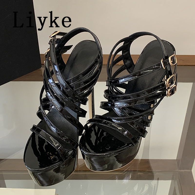 Liyke-Sandalias de tacón súper - Street Fashion Lady reseña y precio