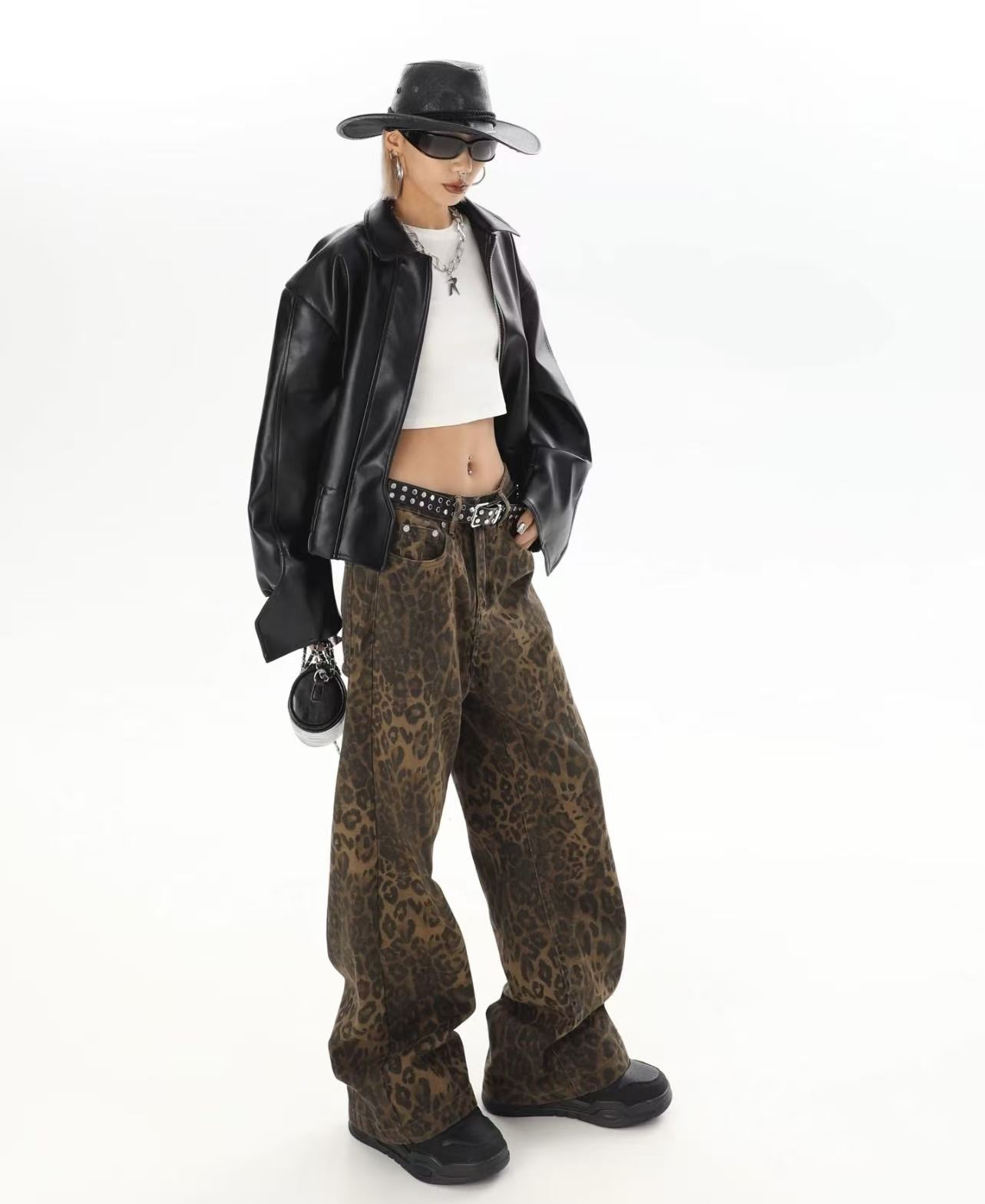 Pantalones anchos con estampad - Street Fashion Jeans Women reseña y precio