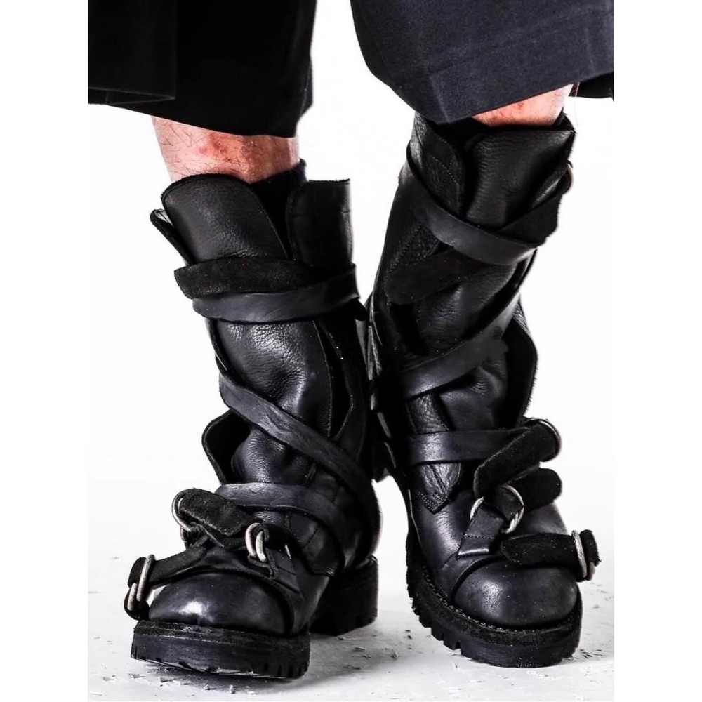 Botas de moto de cuero para ho - Street Fashion Punk reseña y precio